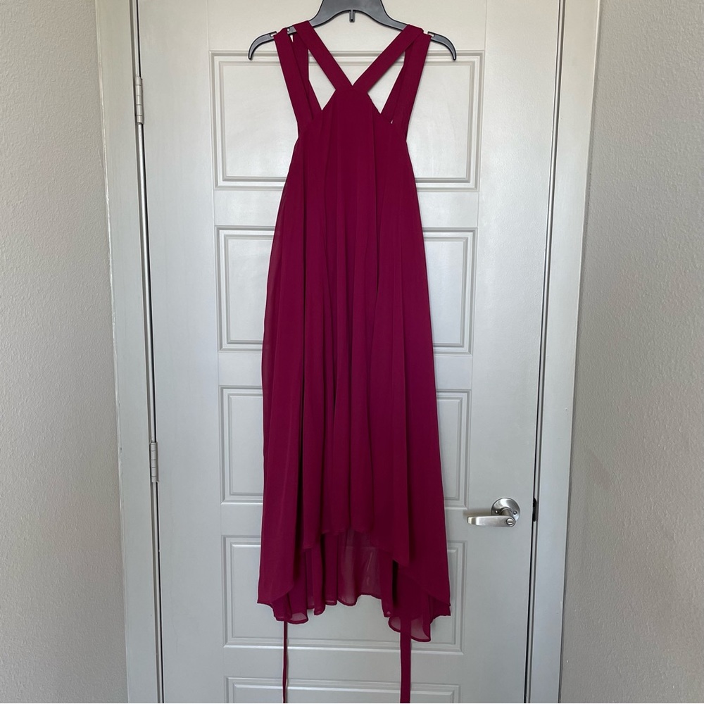 Dark Red Trapeze Dress